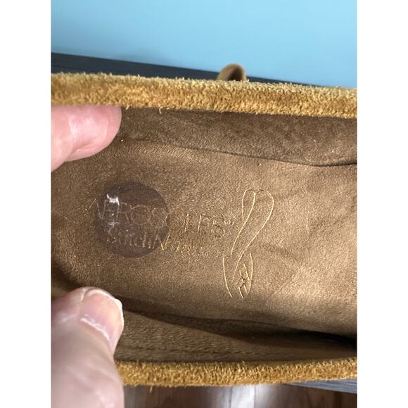 Aerosoles Suede Moccasins Loafers Brown Slip-On Brown SZ 9 Shoes Women Tassel - Picture 3 of 7